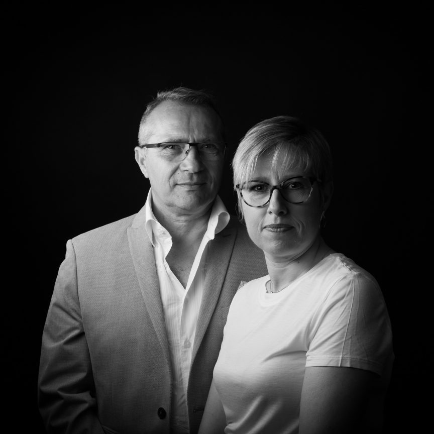 Portrait de couple noir et blanc